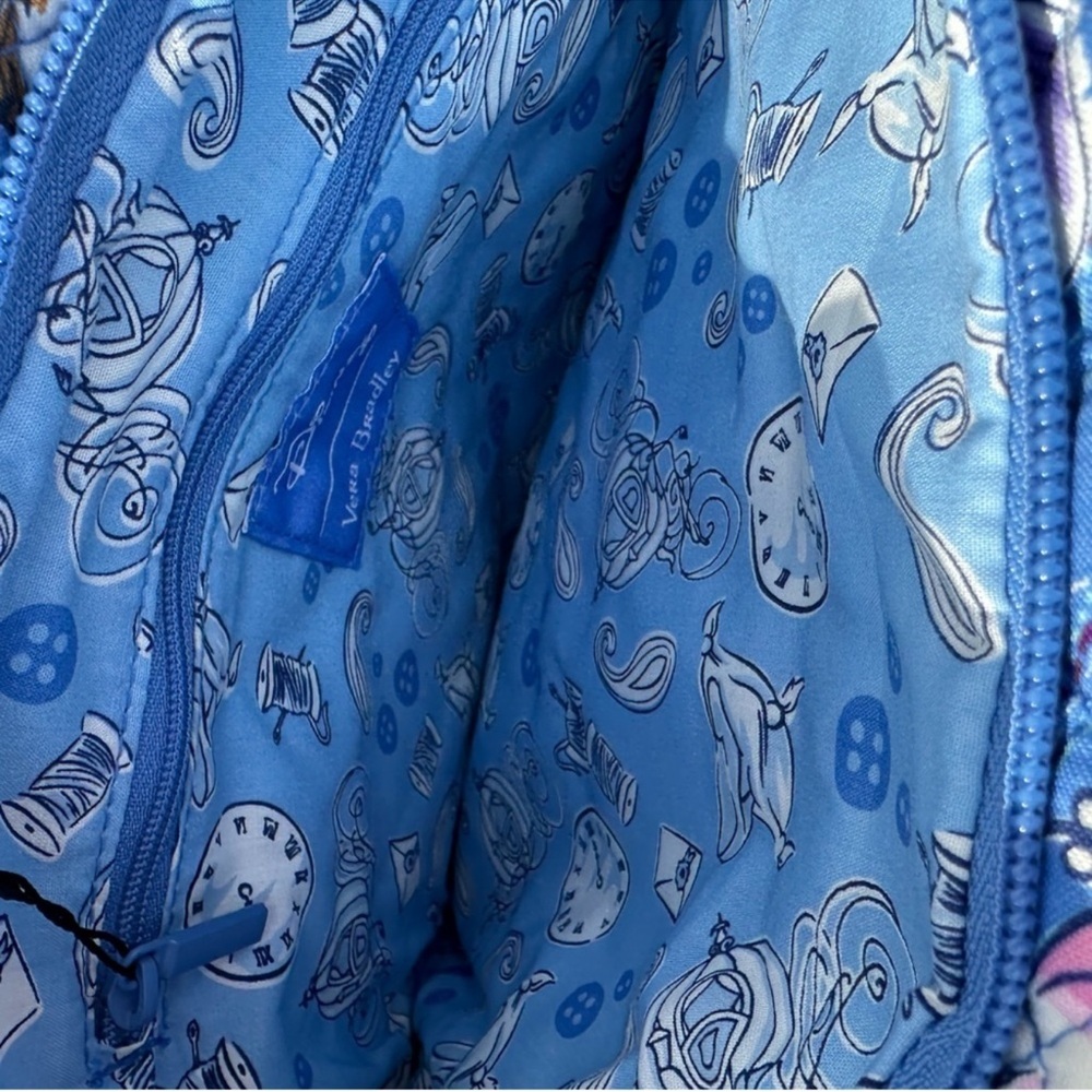 Vera Bradley x Disney | Triple Zip Hipster Crossbody Cinderella Paisley Friends - Picture 7 of 11